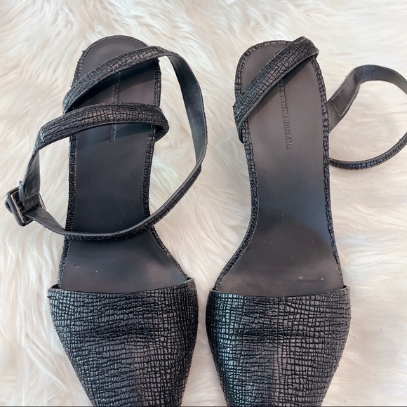 Alexander Wang Size 40 Textured Ankle Strap “Lovisa” Black Pumps (FLAWED) - Picture 15 of 16